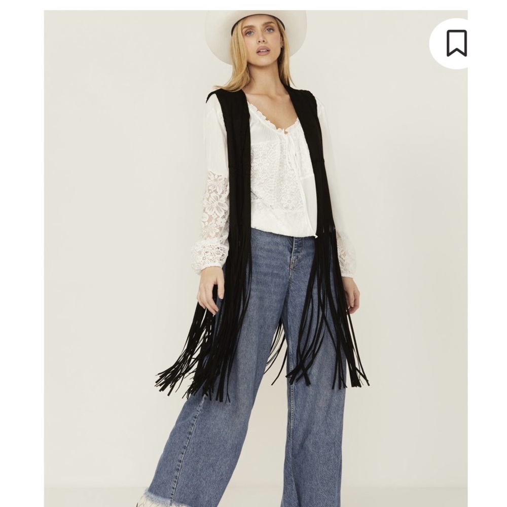 Black Fringe Vest
